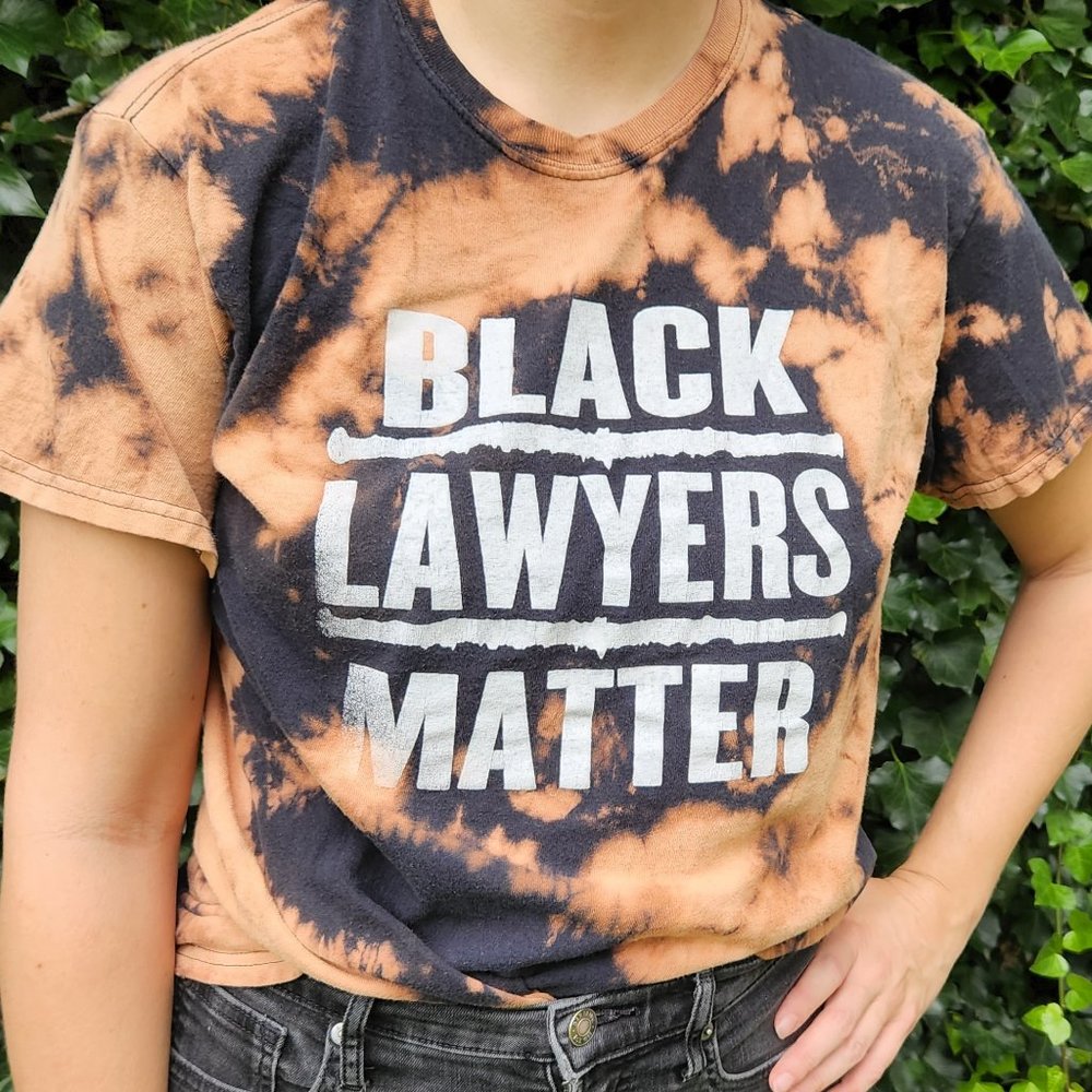 hand-tie-dyed "Black Lawyers Matter" upcycled t-shirt - Med/Large